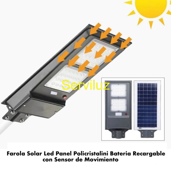 Farola Solar LED de 60W con sensor de Movimiento